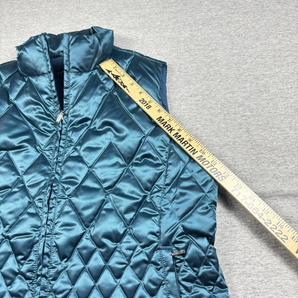 Lands' End Women's Diamond Quilted Down Puffer Vest Emerald Green Size Medium - Picture 8 of 9